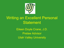 Writing an Excellent Personal Statement