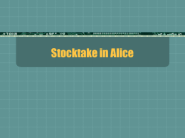 Stocktake in Alice