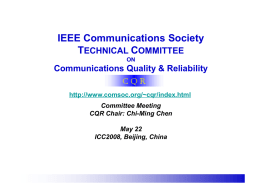 CQR TC Meeting - IEEE Communications Society