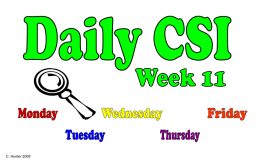 Week 11 - The Science Spot