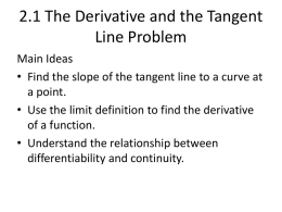 The Derivative and the Tangent Line Problem