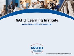 Presentation Title - National Association of Health