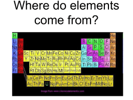 Where do elements come from? - Londonderry NH School District
