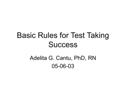 Basic Rules for Test Taking Success
