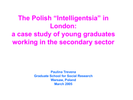 The Polish “Intelligentsia” in London: a case study of