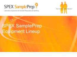 SPEX SamplePrep Equipment Lineup