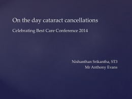 Audit of on the day cataract operation cancellations