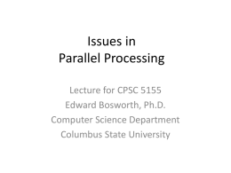Issues in Parallel Processing