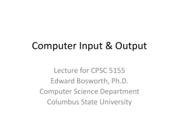 Computer Input & Output