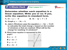ppt 3-2 Solving Linear Equations by Graphing