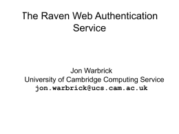 The Raven Web Authentication Service