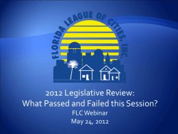 Legislative Issues Forum - Florida League of Cities, Inc.