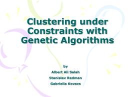 Clustering under Constraints with Genetic Algorithms