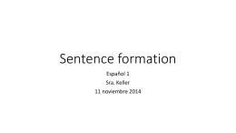Sentence formation - Profesora Keller