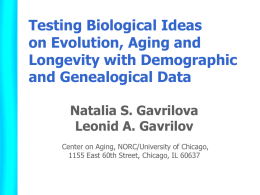 Testing Biological Ideas on Evolution, Aging and Longevity