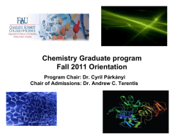 Chemistry Ph.D. Program Fall 2008