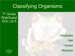 Classifying Organisms - South McKeel Academy