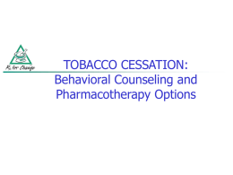 TOBACCO CONTROL STRATEGIES for PHARMACISTS