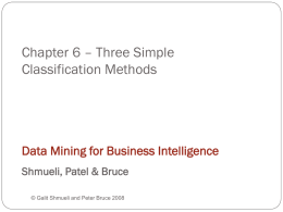 Chapter 6 – Three Simple Classification Methods
