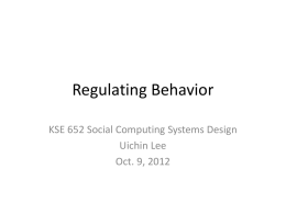 Regulating Behavior