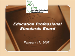 Education Professional Standards Board
