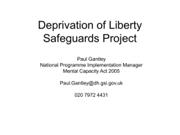 Deprivation of Liberty Safeguards Implementation Programme