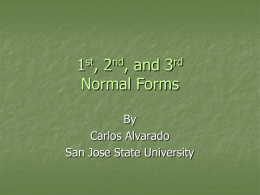 1st, 2nd, and 3rd Normal Forms