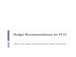 Budget Recommendations for FY10