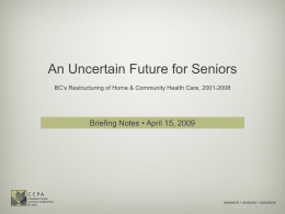 An Uncertain Future for Seniors