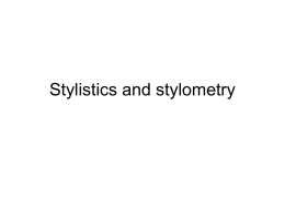 Stylistics and stylometry - State University of Zanzibar