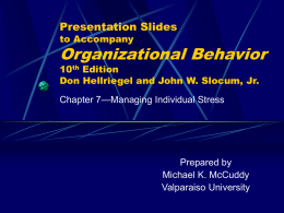 Chapter 7: managing Individual Stress
