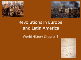 Revolutions in Europe and Latin America