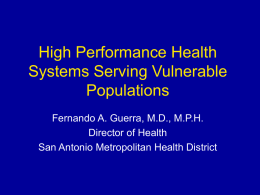 Applying the High Performance Health System Framework to a