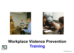 Workplace Violence Prevention Training