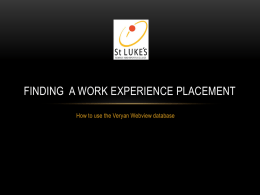 Finding a work experience placement