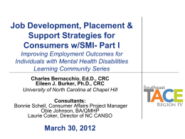 Job Development, Placement & Support Strategies for