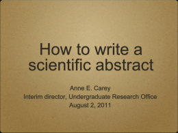 How to write a scientific abstract