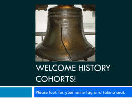 Welcome history cohorts!
