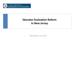 Excellent Educators for New Jersey (EE4NJ): November Update