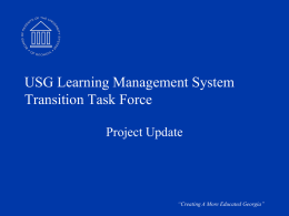 USG Learning Management System Transition Task Force
