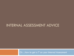 Internal Assessment Advice - Saint Paul Public Schools