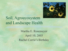 PowerPoint Presentation - Soil and Agroecosystem Health