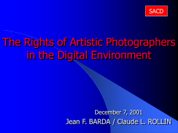 The Rights of Artistic Photographers in the Modern World