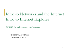 Introduction to the Internet