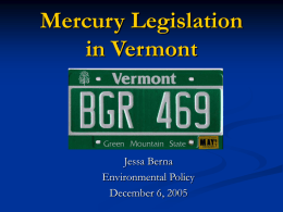 Mercury Legislation in Vermont