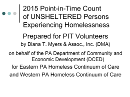 Preparing for and Conducting an Unsheltered Point-in