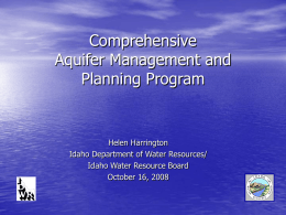 Comprehensive Aquifer Management Planning Program