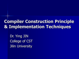 Compiler Construction Principle & Implementation Techniques