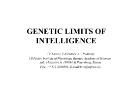 GENETIC LIMITS OF INTELLIGENCE