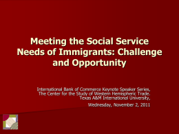 Meeting the Social Service Needs of Immigrants: Challenge
